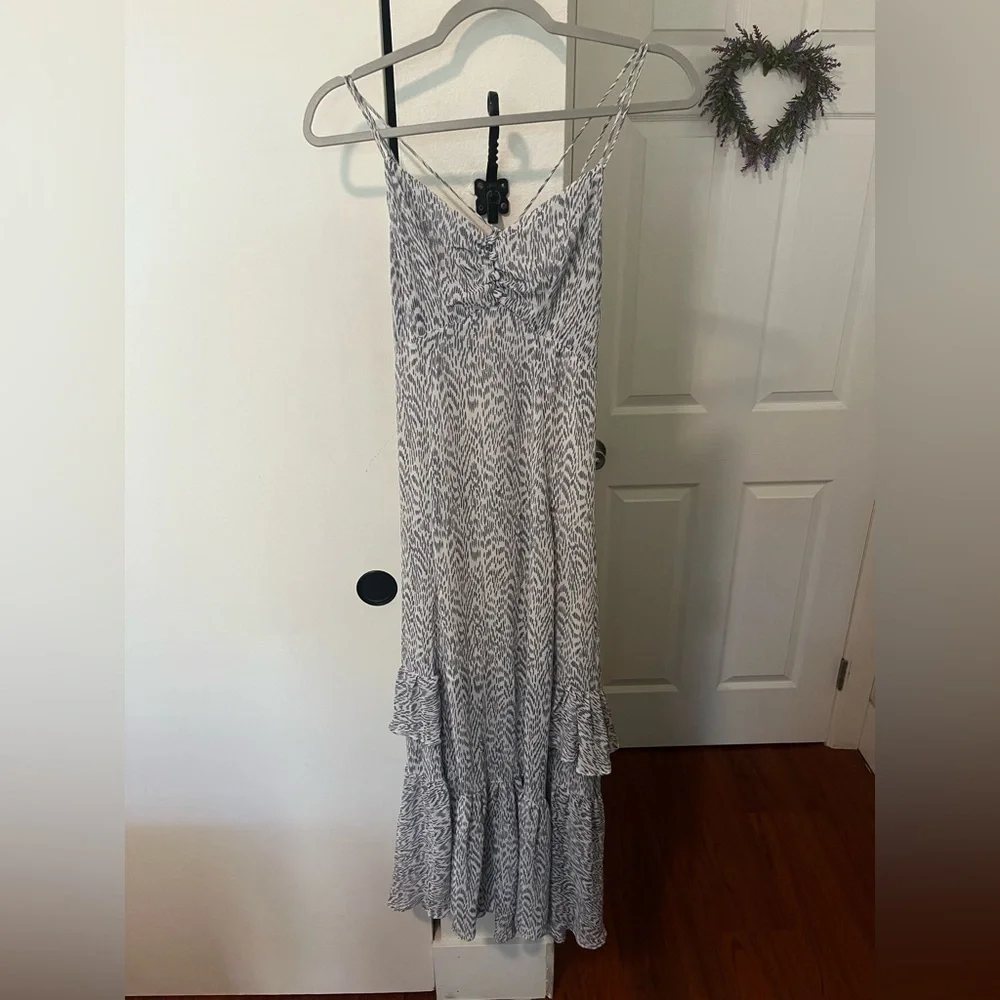 urban outfitters grey dress Urban Outfitters Gray Patterned Maxi Dress